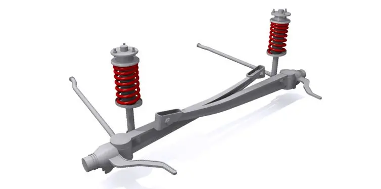 Twin I-beam suspension