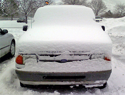 snow covered radiator