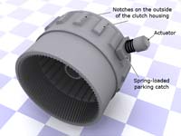 An example automatic gearbox park mechanism