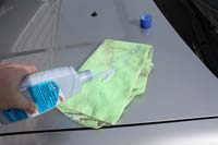 Apply the paint conditioner with a microfibre cloth