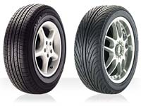 Examples of different tyre treads and how they might affect buyers based on aesthetics.